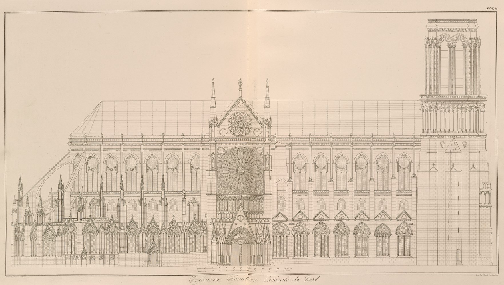 Elévation de la cathédrale / Incn. / Gravure / 1853 / Getty Museum