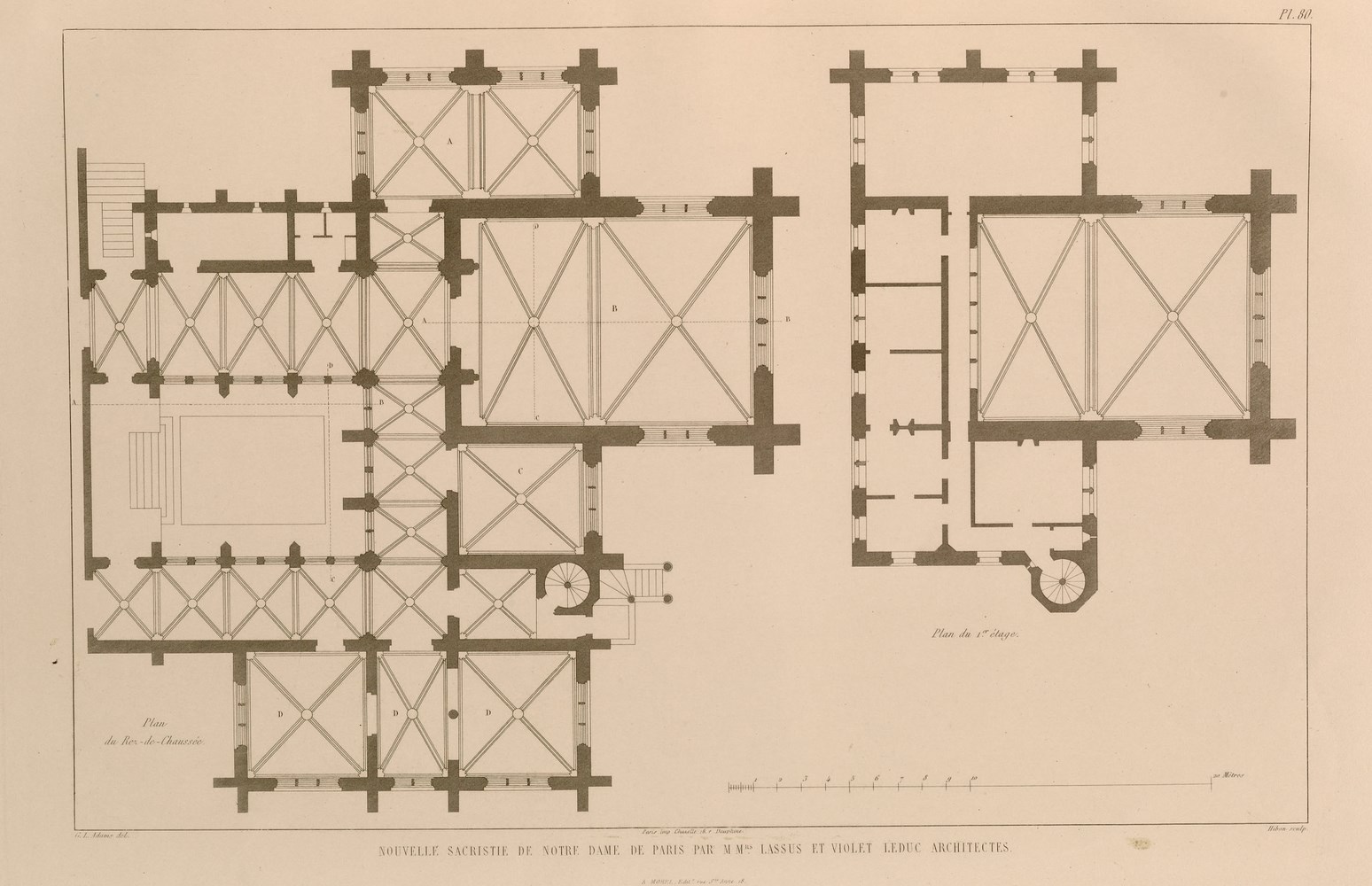 Plan de la Sacristie / Gravé par Auguste Hibon / Gravure / 1853 / Getty Museum
